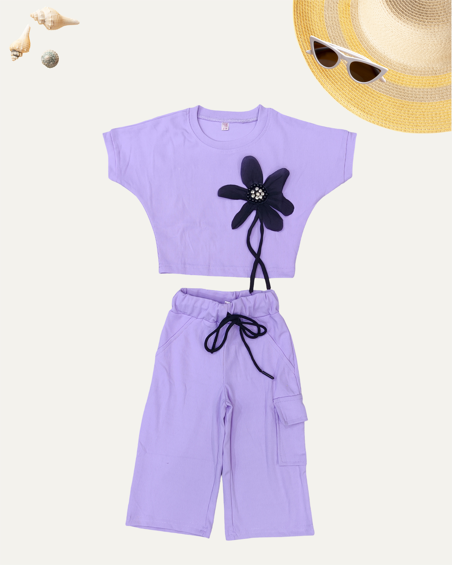 GIRLS 2PC CO-ORD SET (LILAC) (4-12 YEARS)