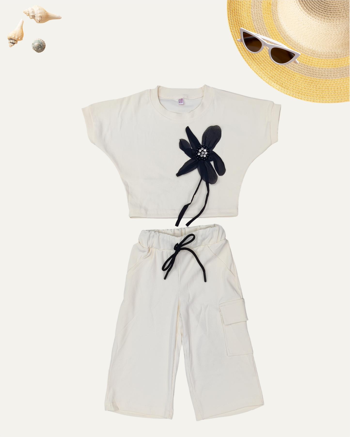 GIRLS 2PC CO-ORD SET (CREAM) (4-12 YEARS)
