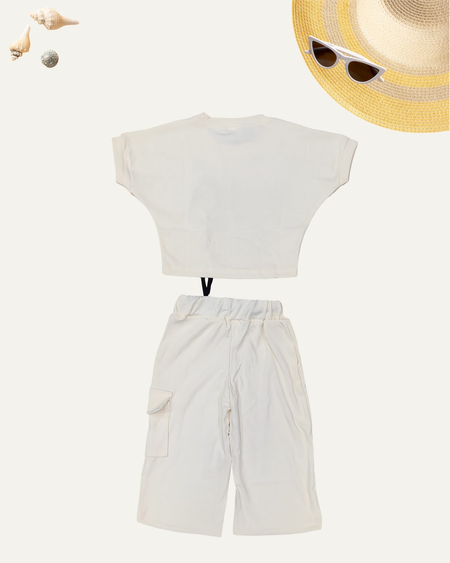 GIRLS 2PC CO-ORD SET (CREAM) (4-12 YEARS)