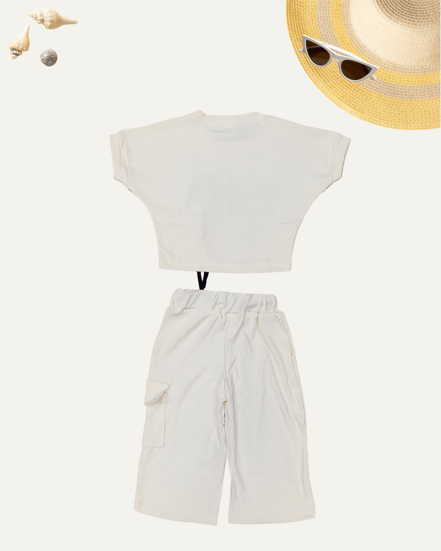 GIRLS 2PC CO-ORD SET (CREAM) (1-4 YEARS) - Girlism