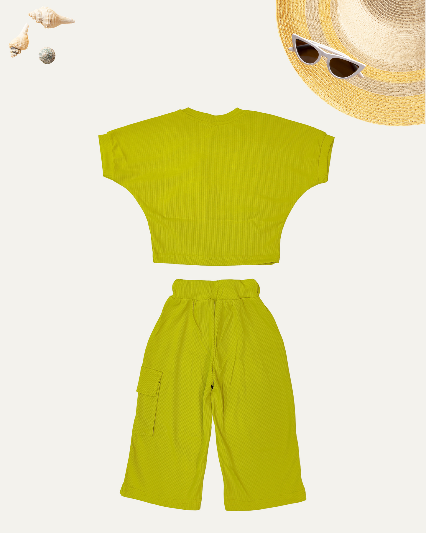 GIRLS 2PC CO-ORD SET (LIME GREEN) (4-12 YEARS)
