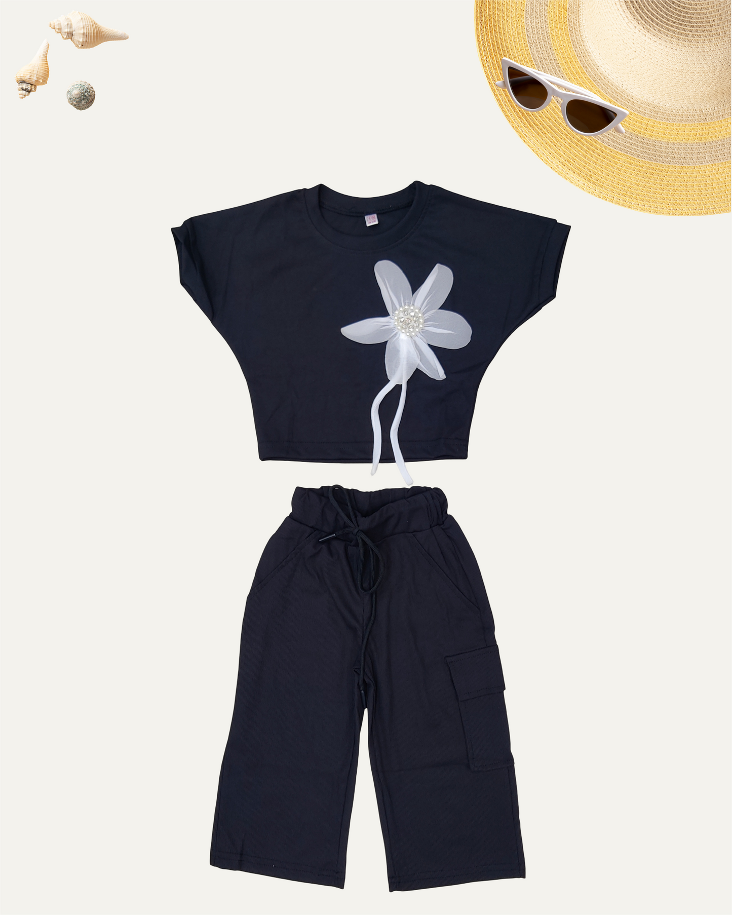 GIRLS 2PC CO-ORD SET (BLACK) (4-12 YEARS)