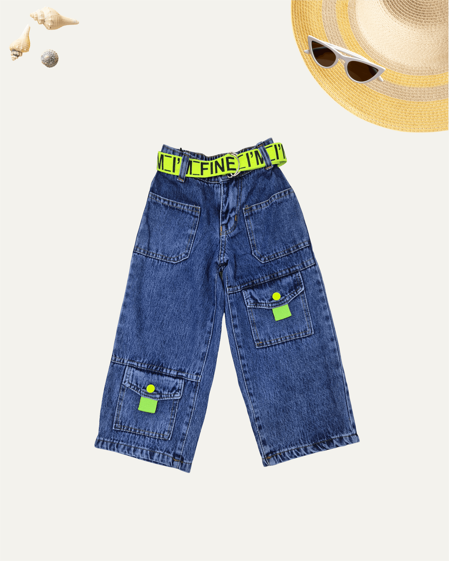 GIRLS DENIM CARGO PANTS (4-12 YEARS) - Girlism