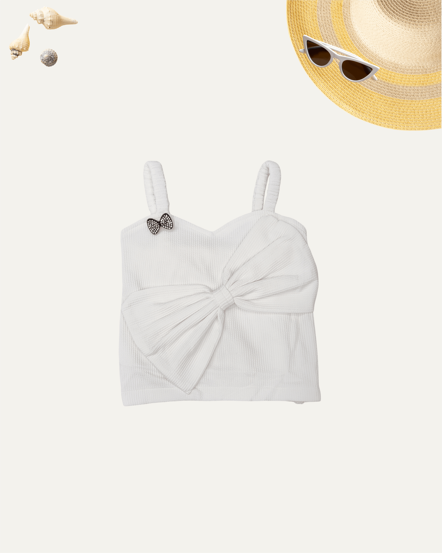 GIRLS SLEEVELESS SUMMER TOP (WHITE) (3-12 YEARS) - Girlism