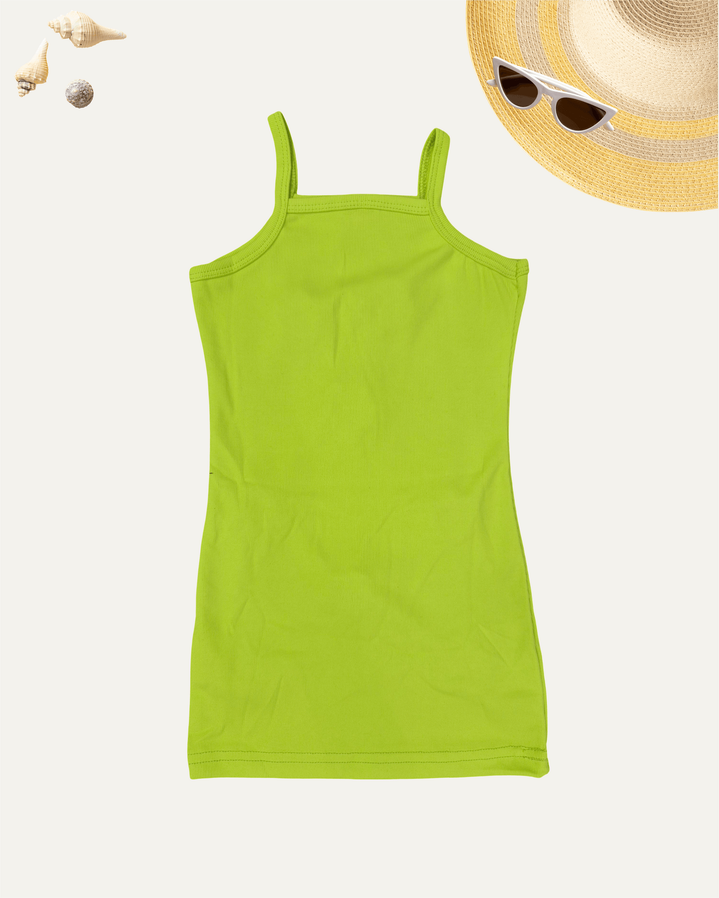 GIRLS FLORAL MINI DRESS (LIME GREEN) (2-8 YEARS) - Girlism