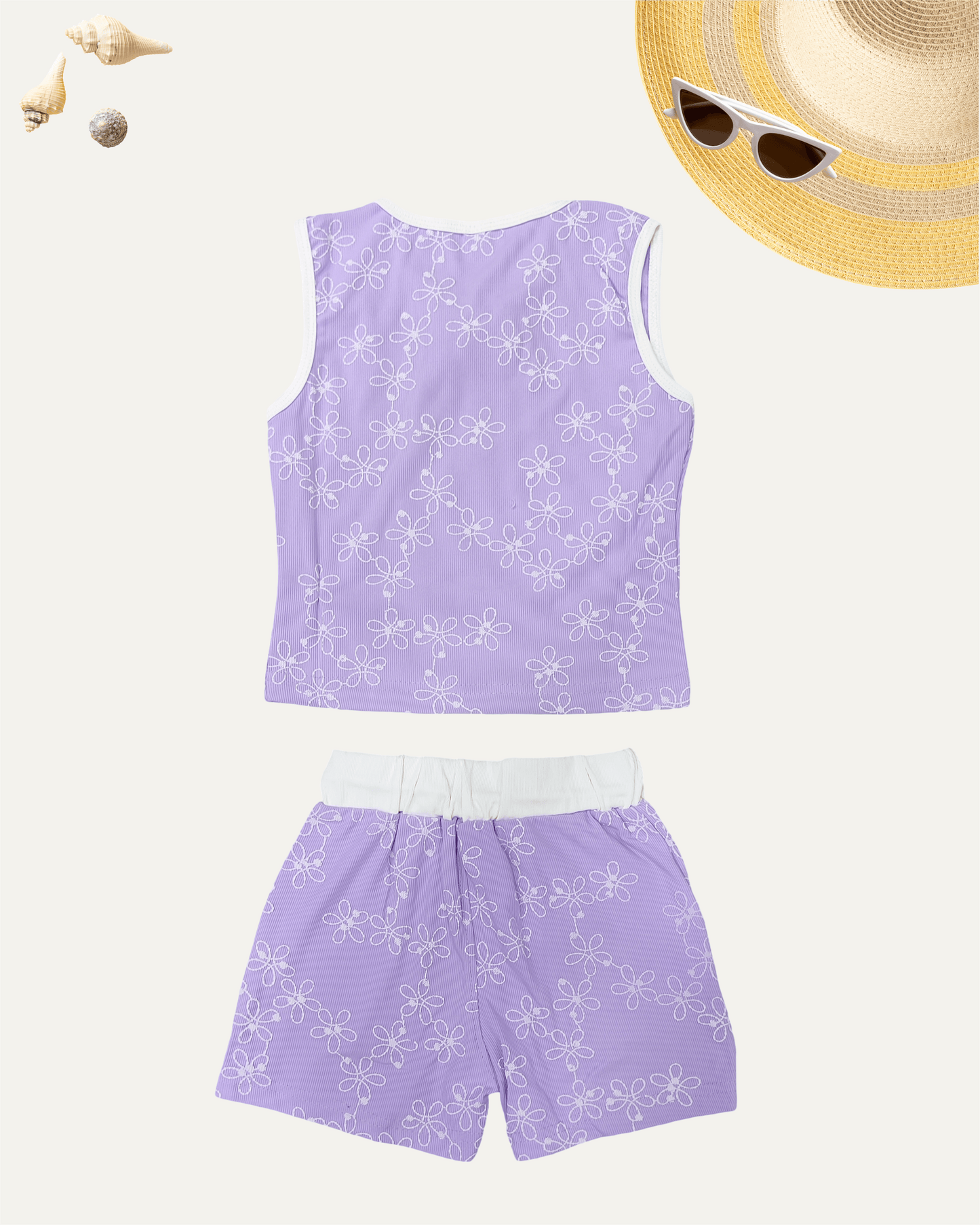 GIRLS FLORAL CO-ORD SET (LILAC) (1-12 YEARS) - Girlism