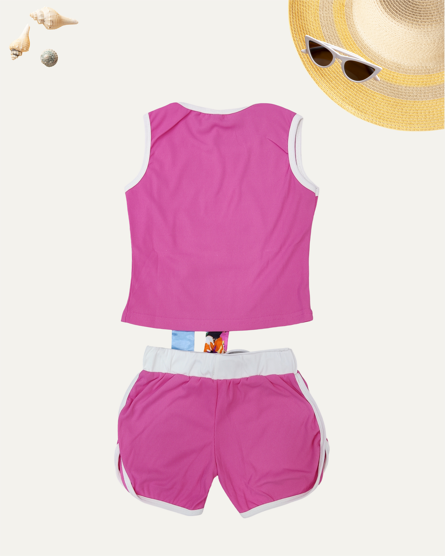 GIRLS SUMMER CO-ORD SET (PINK) (1-12YEARS)