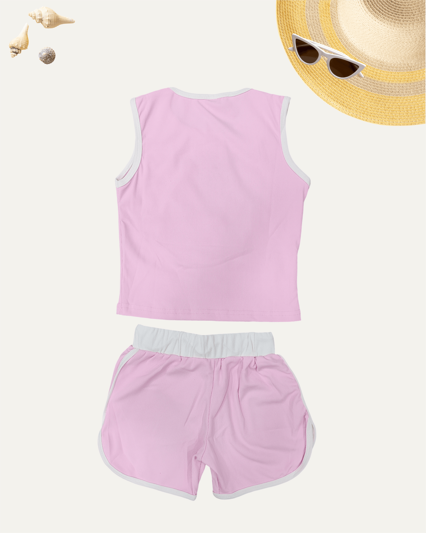 GIRLS SUMMER CO-ORD SET (BABY PINK) (1-12YEARS) - Girlism