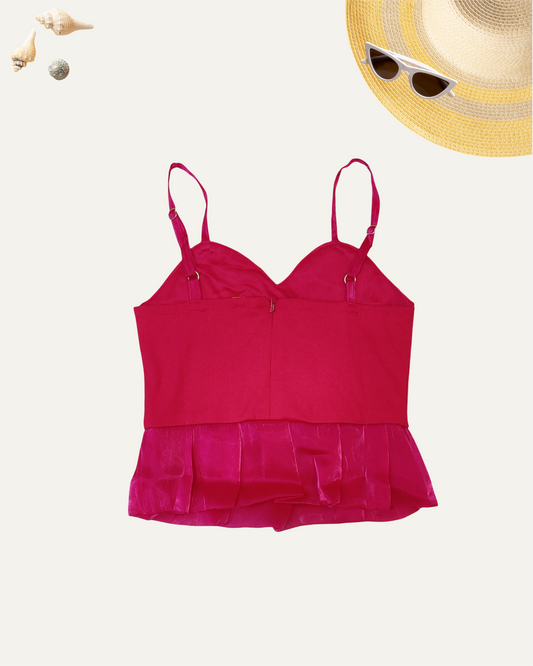 GIRLS HOT RED SATIN BOW GLAM TOP (0-11 YEARS) - Girlism