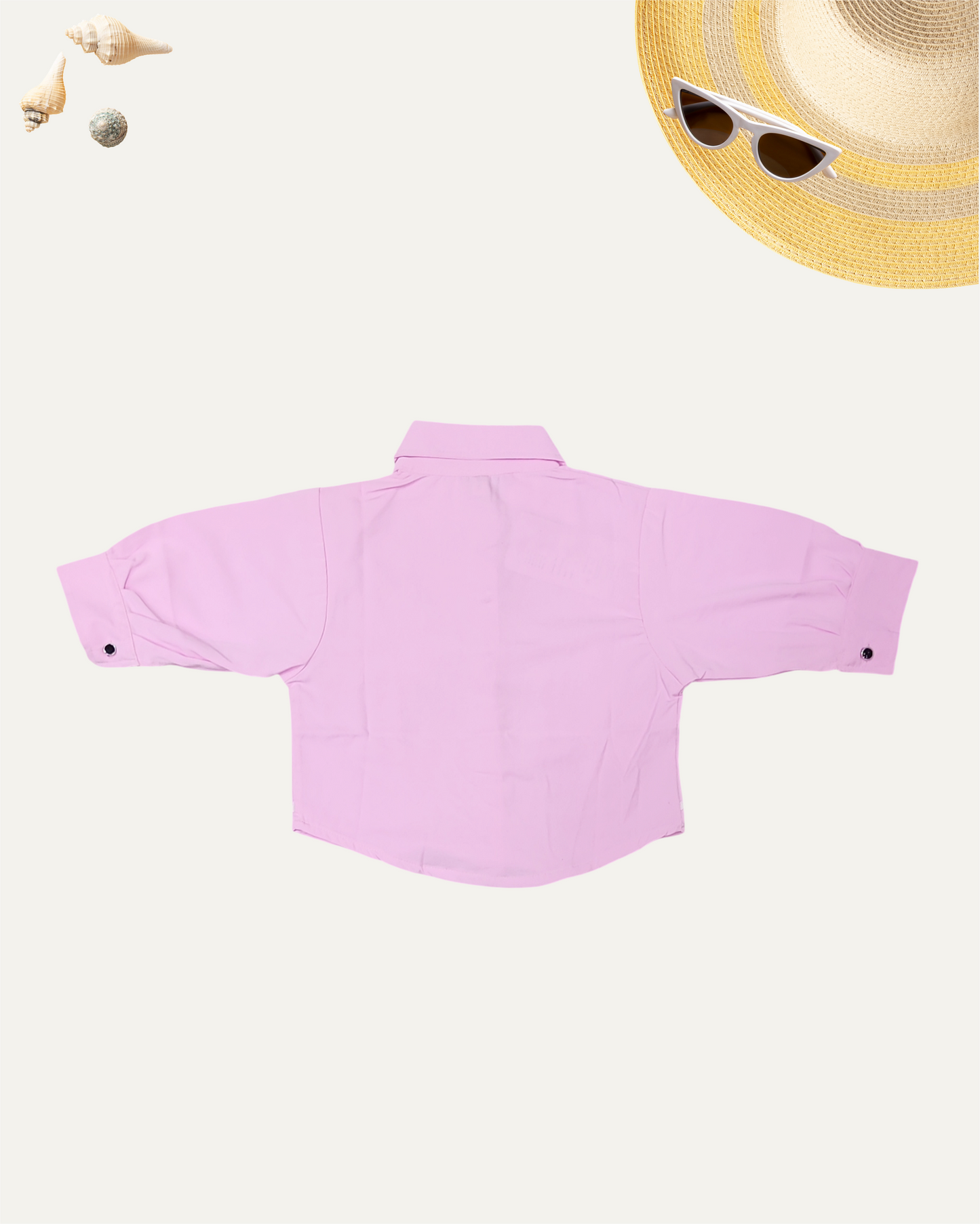 GIRLS PINK BUTTON-UP PALM EMBROIDERY TOP (4-12 YEARS) - Girlism
