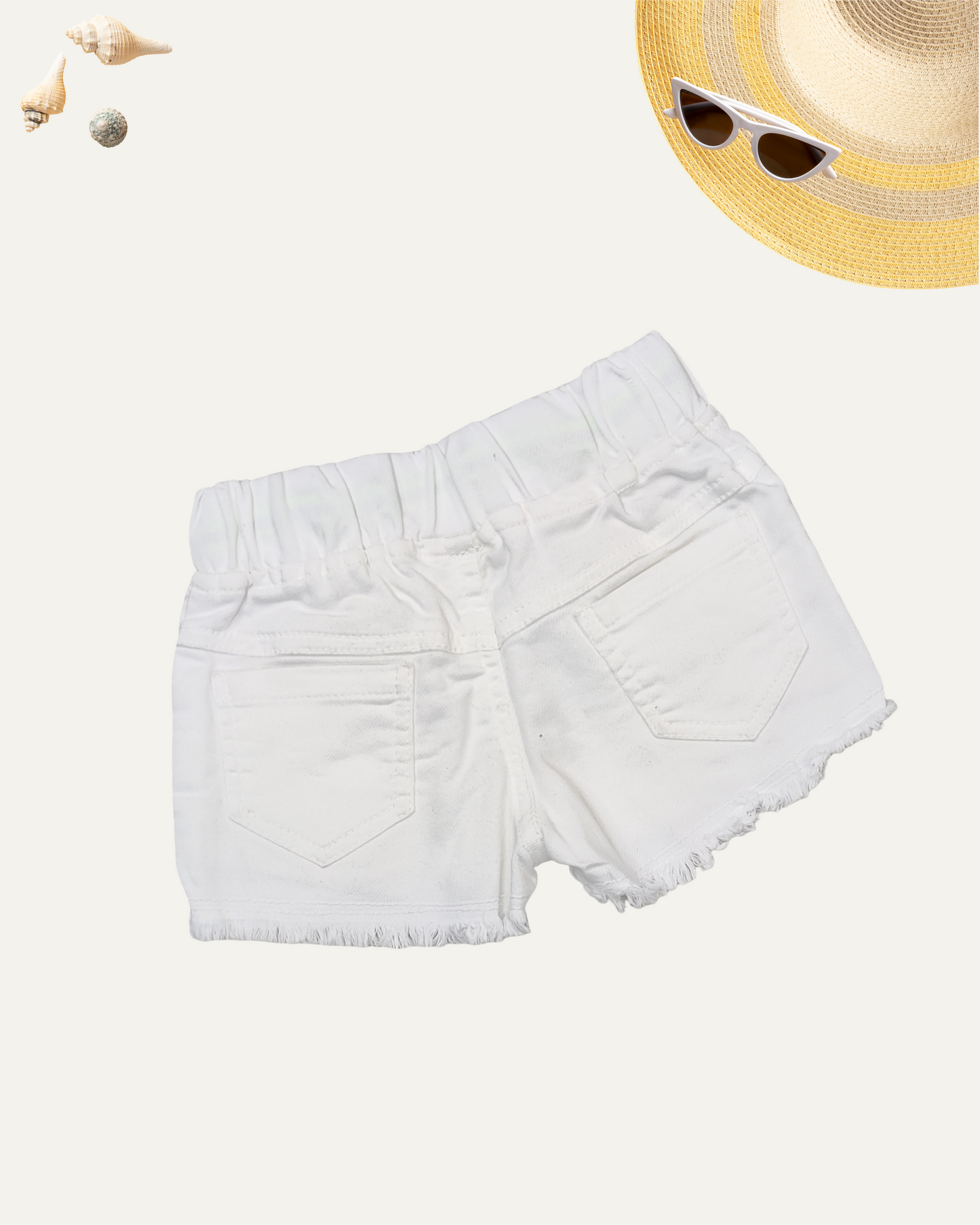 GIRLS WHITE MINI SHORTS (3-11 YEARS) - Girlism