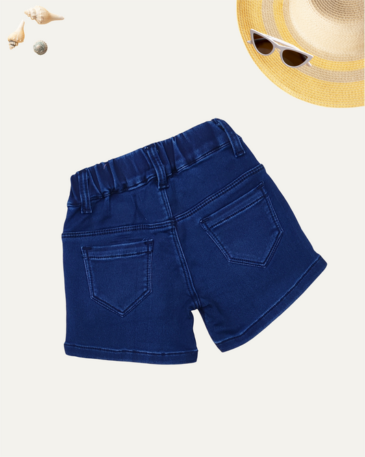 GIRLS NAVY BLUE DENIM SHORT (4-12 YEARS) - Girlism