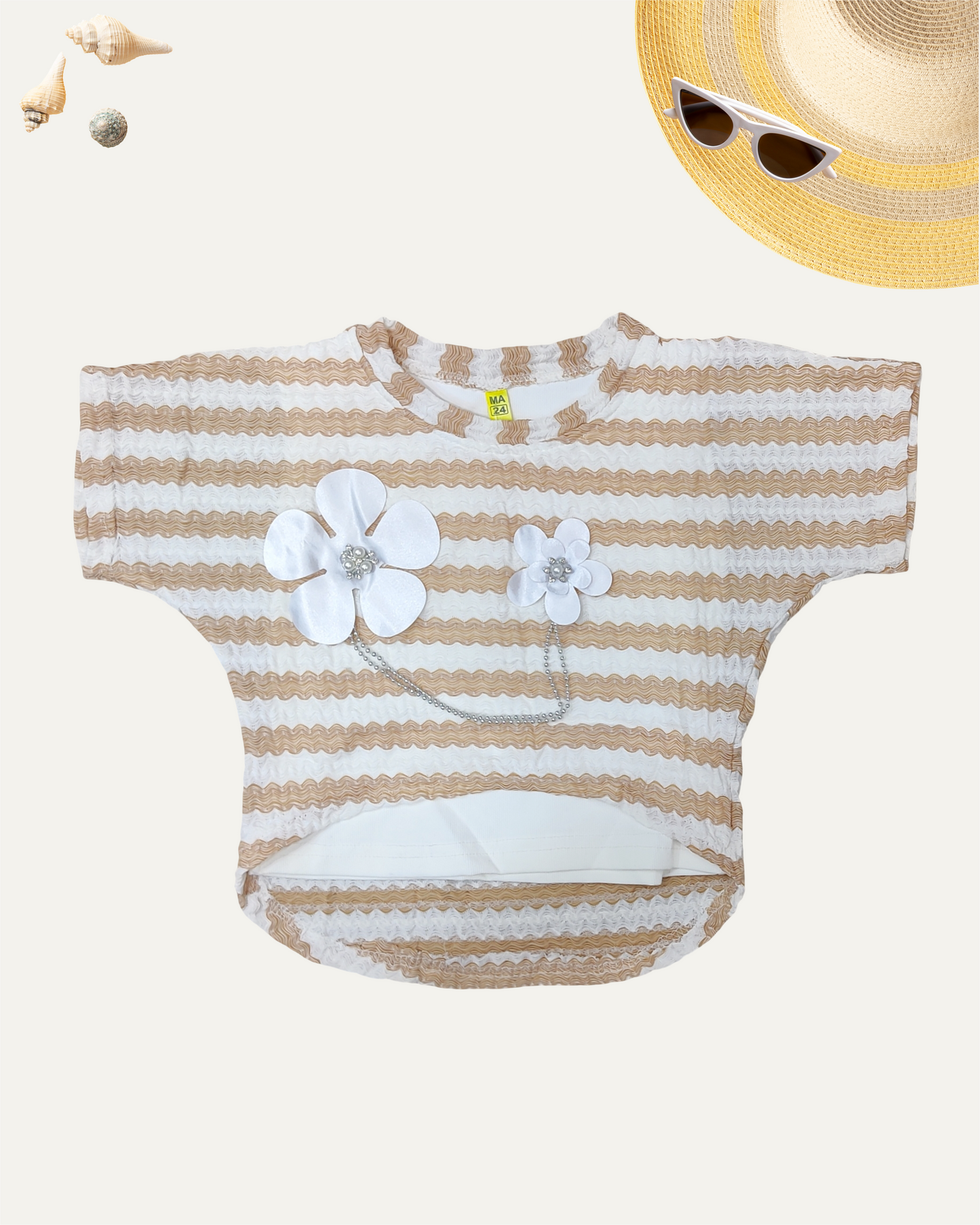 GIRLS BROWN STRIPED TOP (0-12 YEARS) - Girlism
