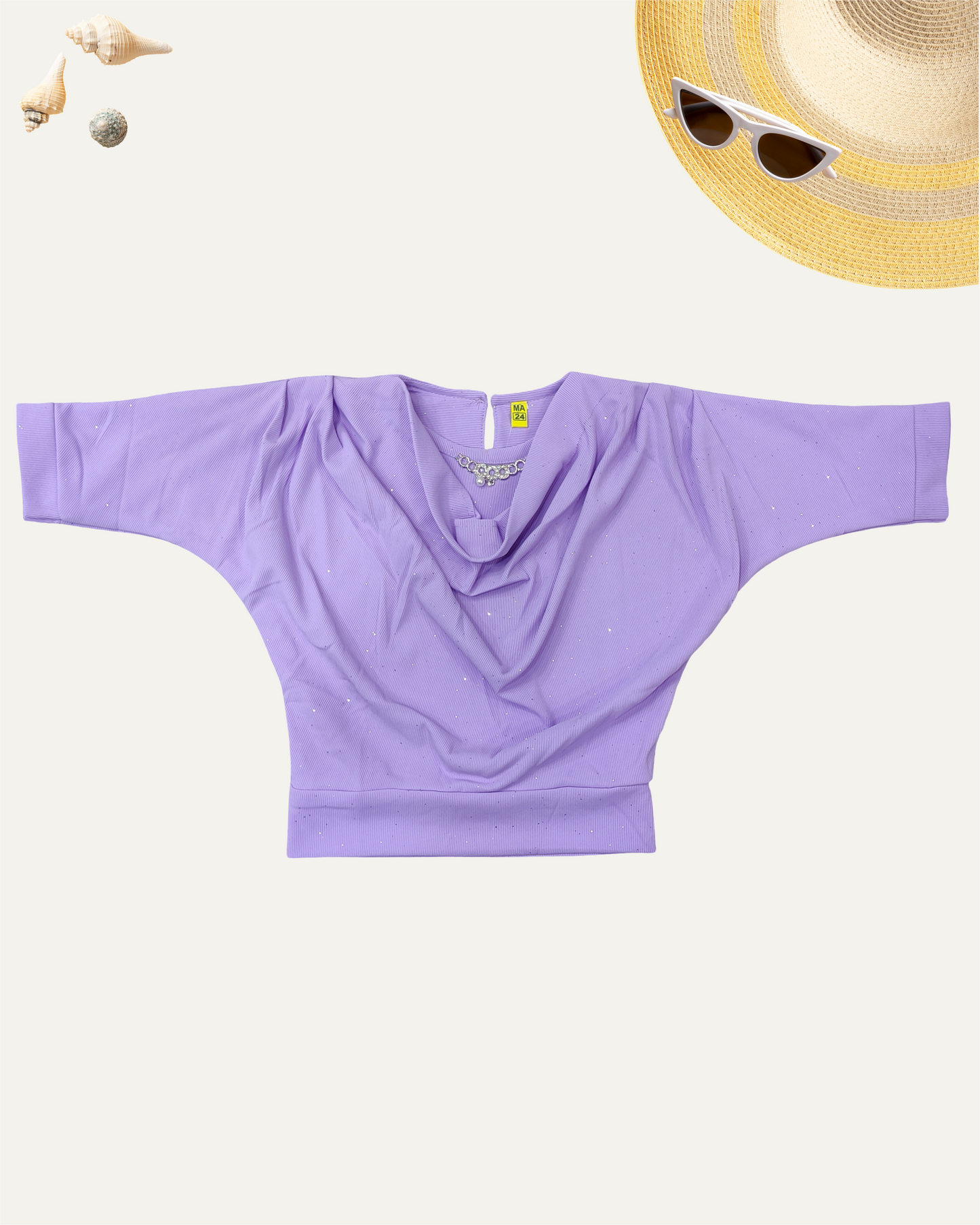 GIRLS LAVENDER DRAPED TOP (1-12 YEARS) - Girlism