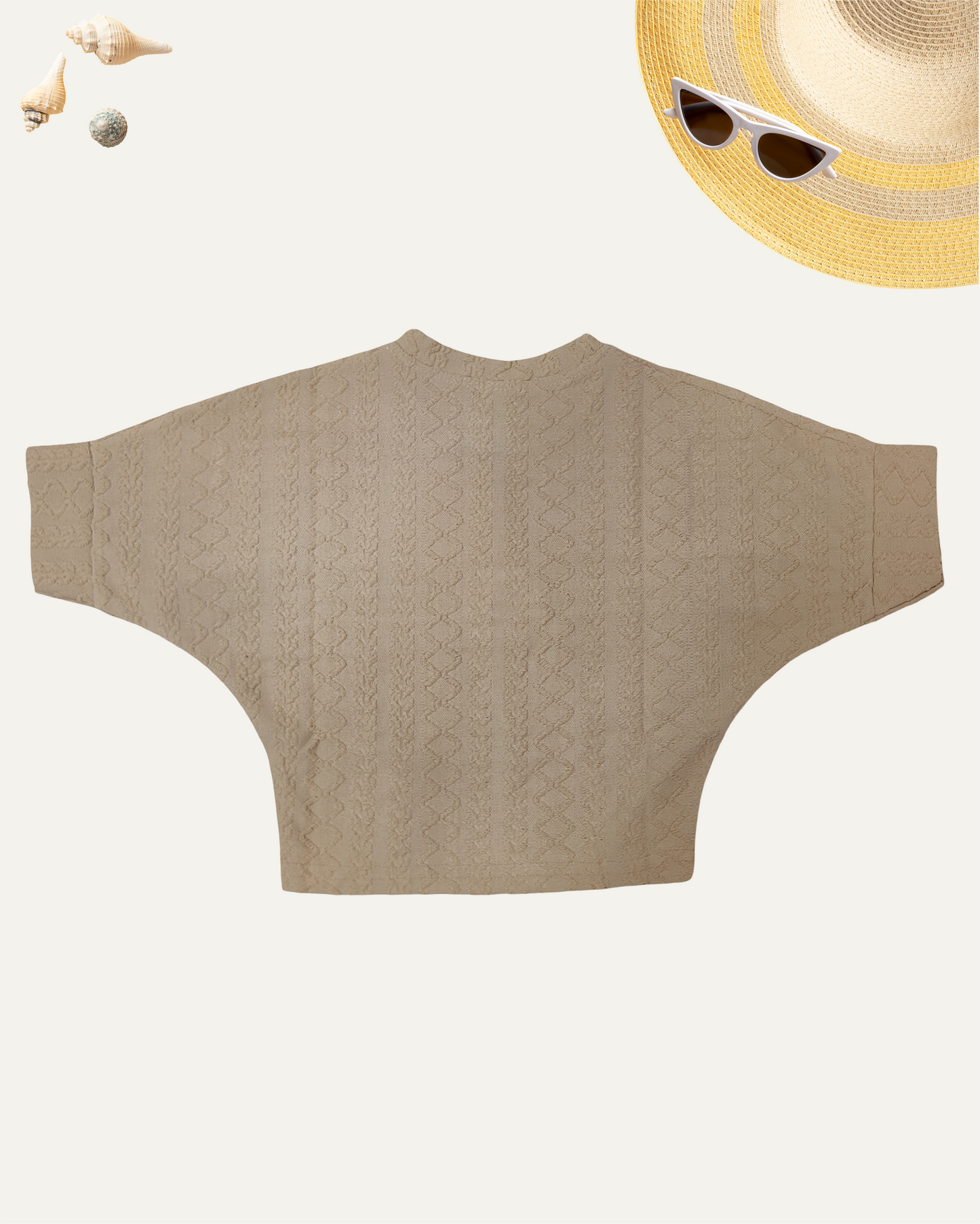 GIRLS BEIGE TOP WITH BROOCH (4-12 YEARS) - Girlism