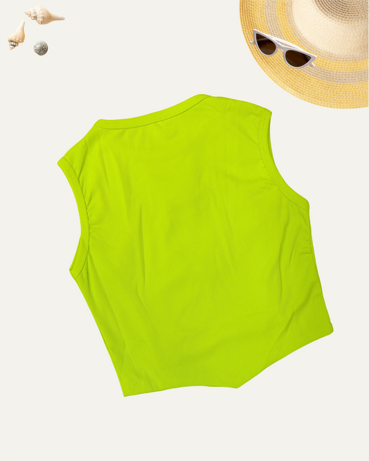 GIRLS NEON GREEN BUTTERFLY TOP (4-12 YEARS) - Girlism