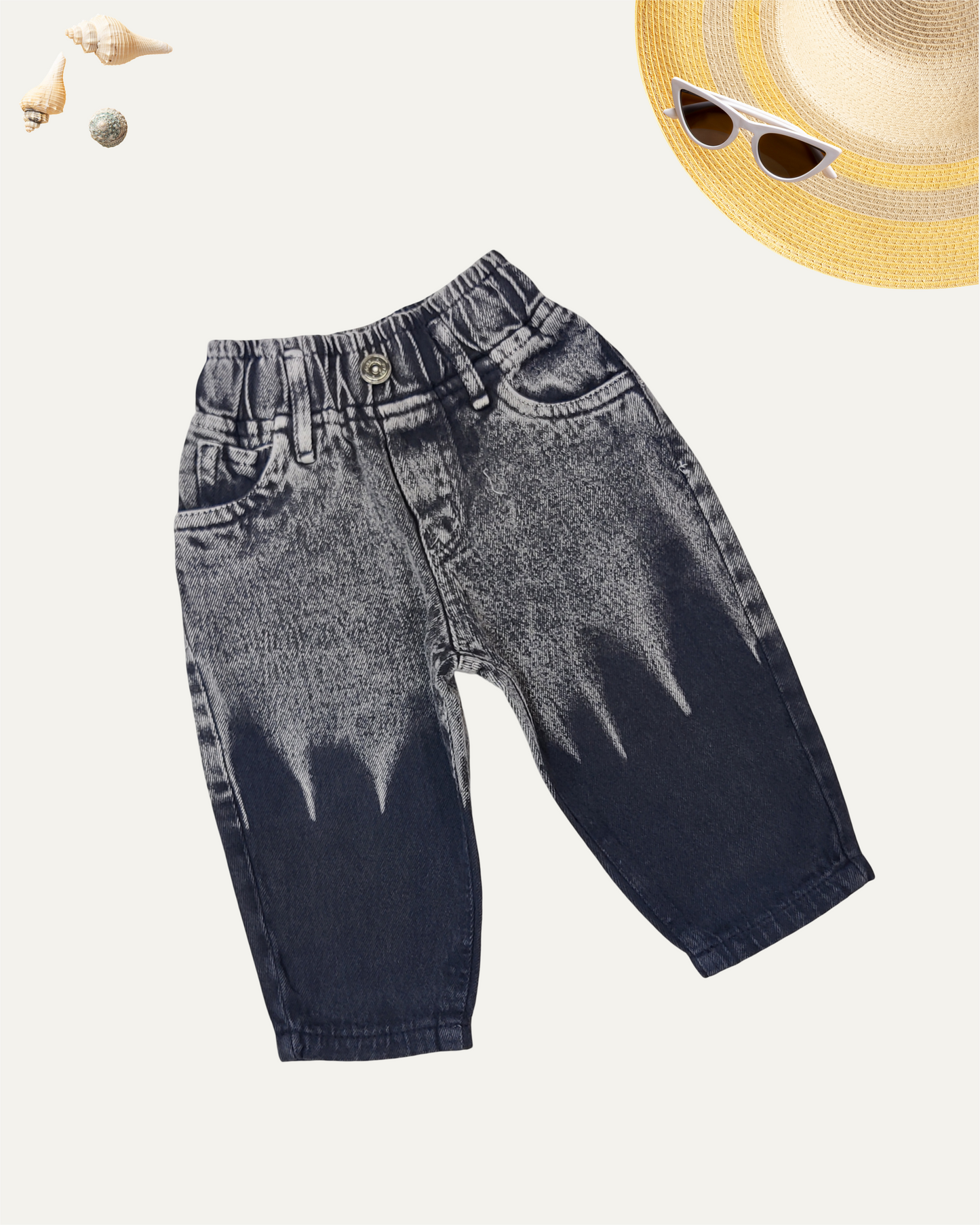 GIRLS UNIQUE DIP-DYE EFFECT DENIM PANTS (0-5 YEARS)