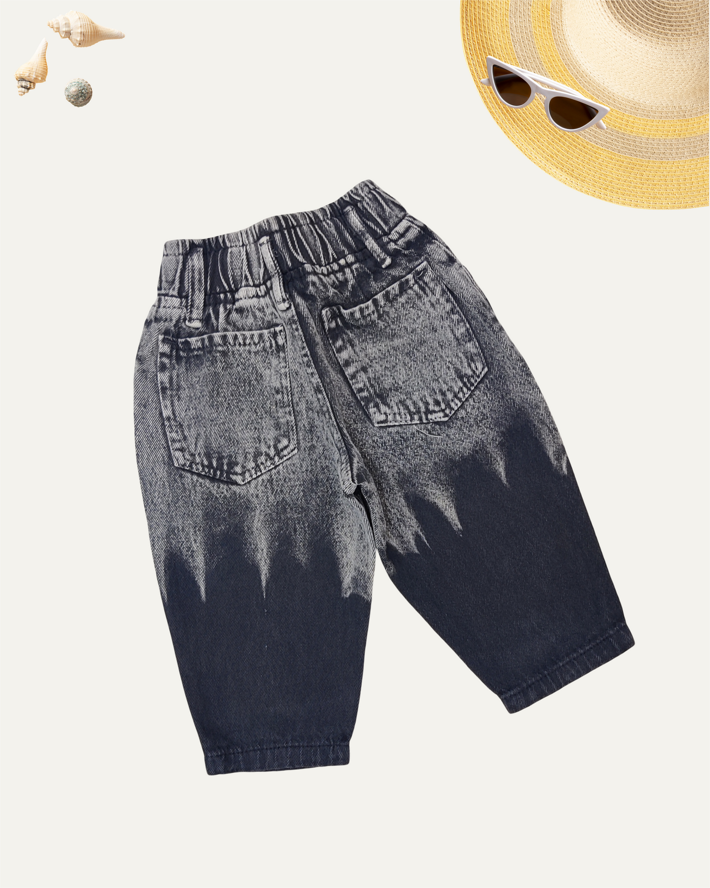 GIRLS UNIQUE DIP-DYE EFFECT DENIM PANTS (0-5 YEARS)