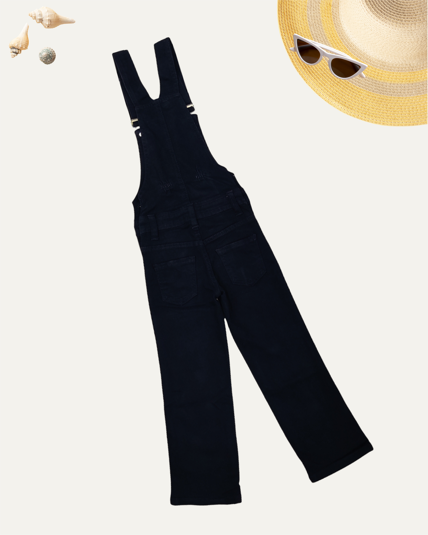 GIRLS CLASSIC BLACK DENIM DUNGAREE (4-14 YEARS)