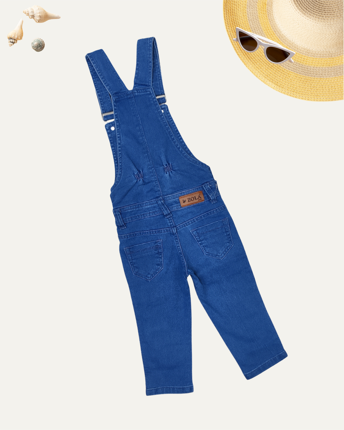 GIRLS 3/4TH LENGTH BLUE DUNGAREE (4-14 YEARS)