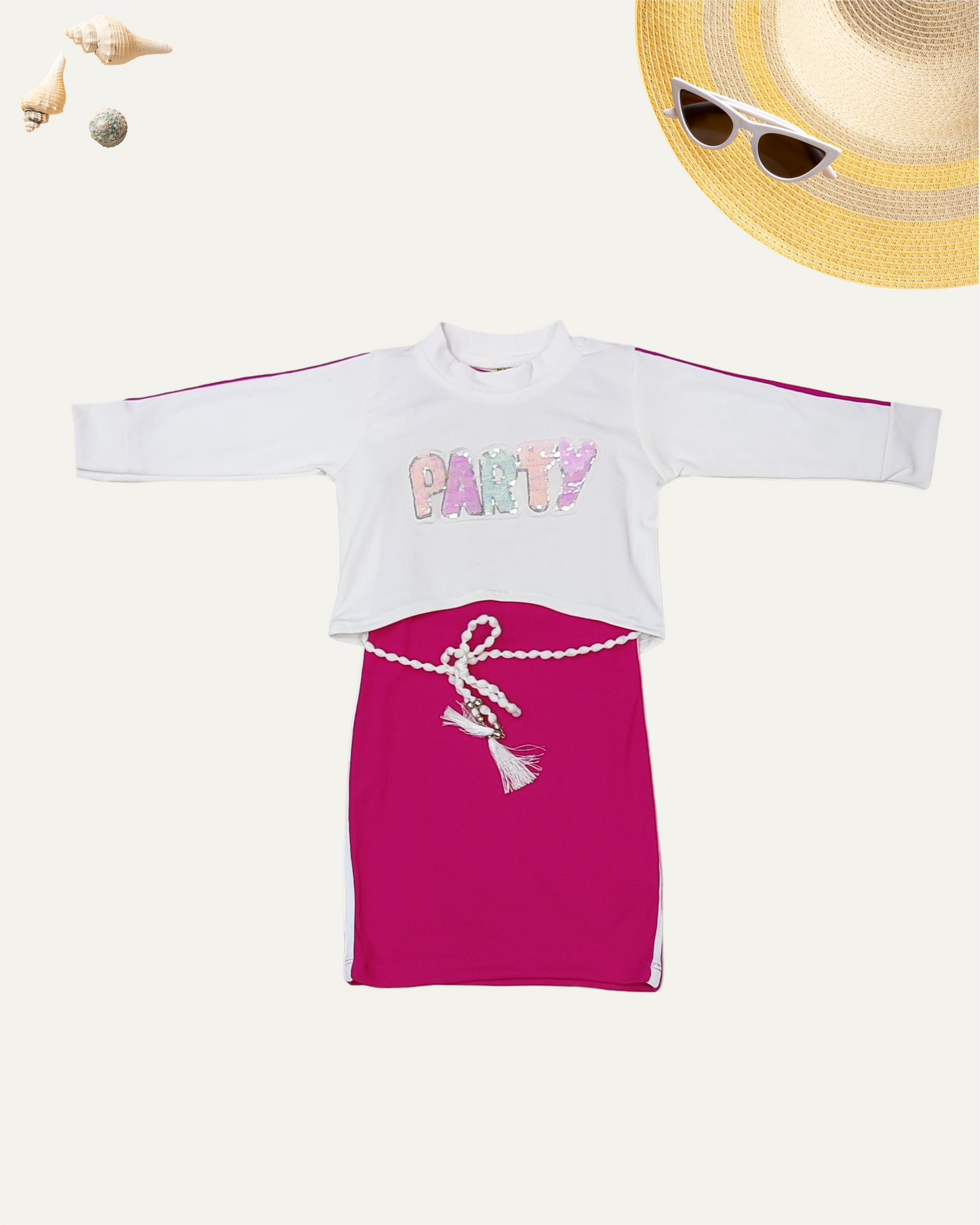 GIRLS 2PC CO-ORD SET (HOT PINK) (4-12YEARS)