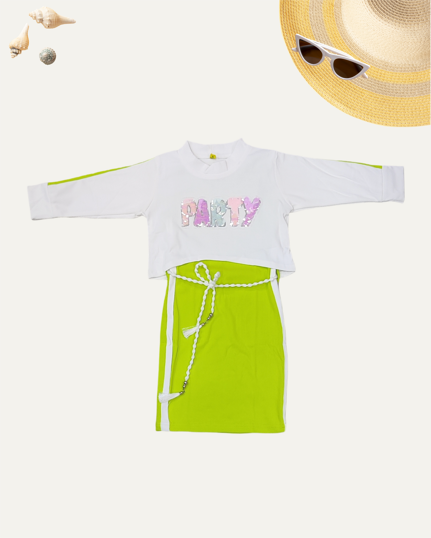 GIRLS 2PC CO-ORD SET (GREEN) (4-12YEARS)
