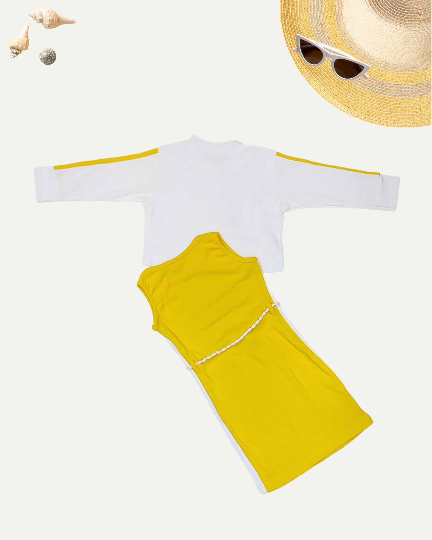 GIRLS 2PC CO-ORD SET (YELLOW) (4-12YEARS)
