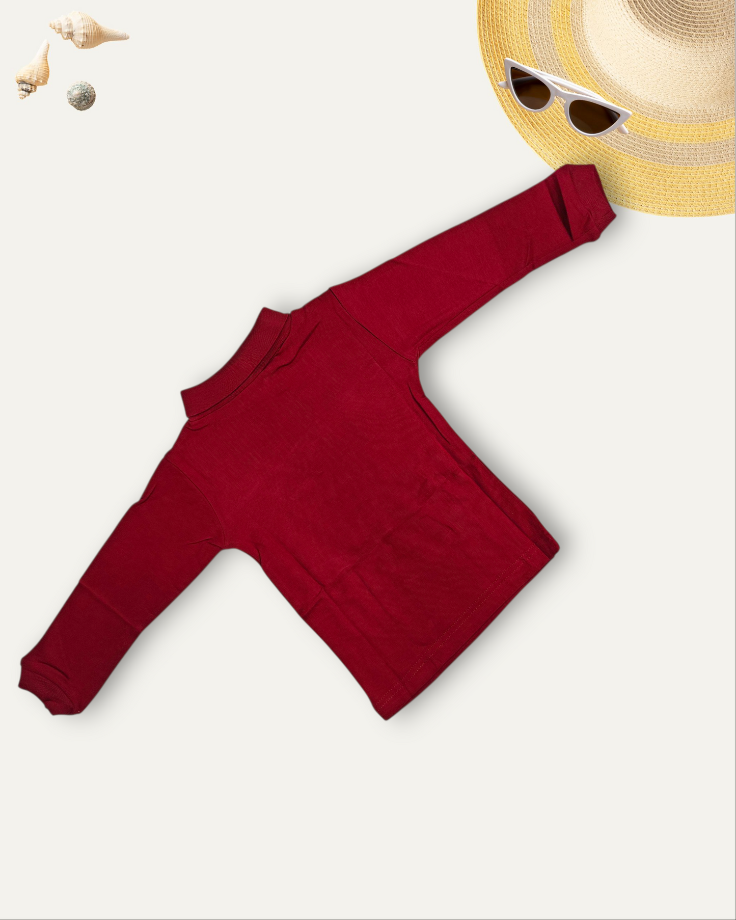 GIRLS BASIC HIGH NECK TOP (MAROON) (0-10 YEARS)