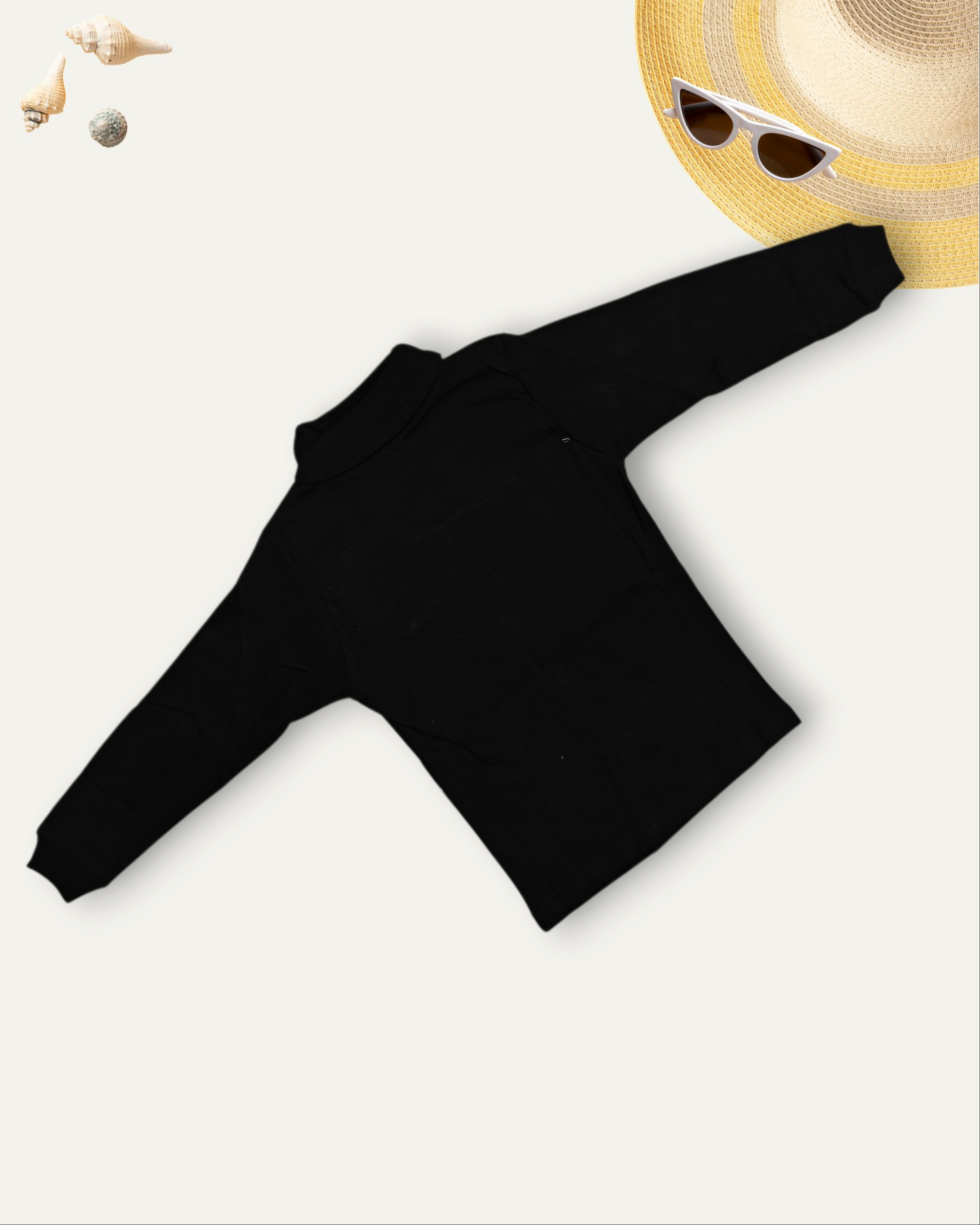 GIRLS BASIC HIGH NECK TOP (BLACK) (0-10 YEARS)