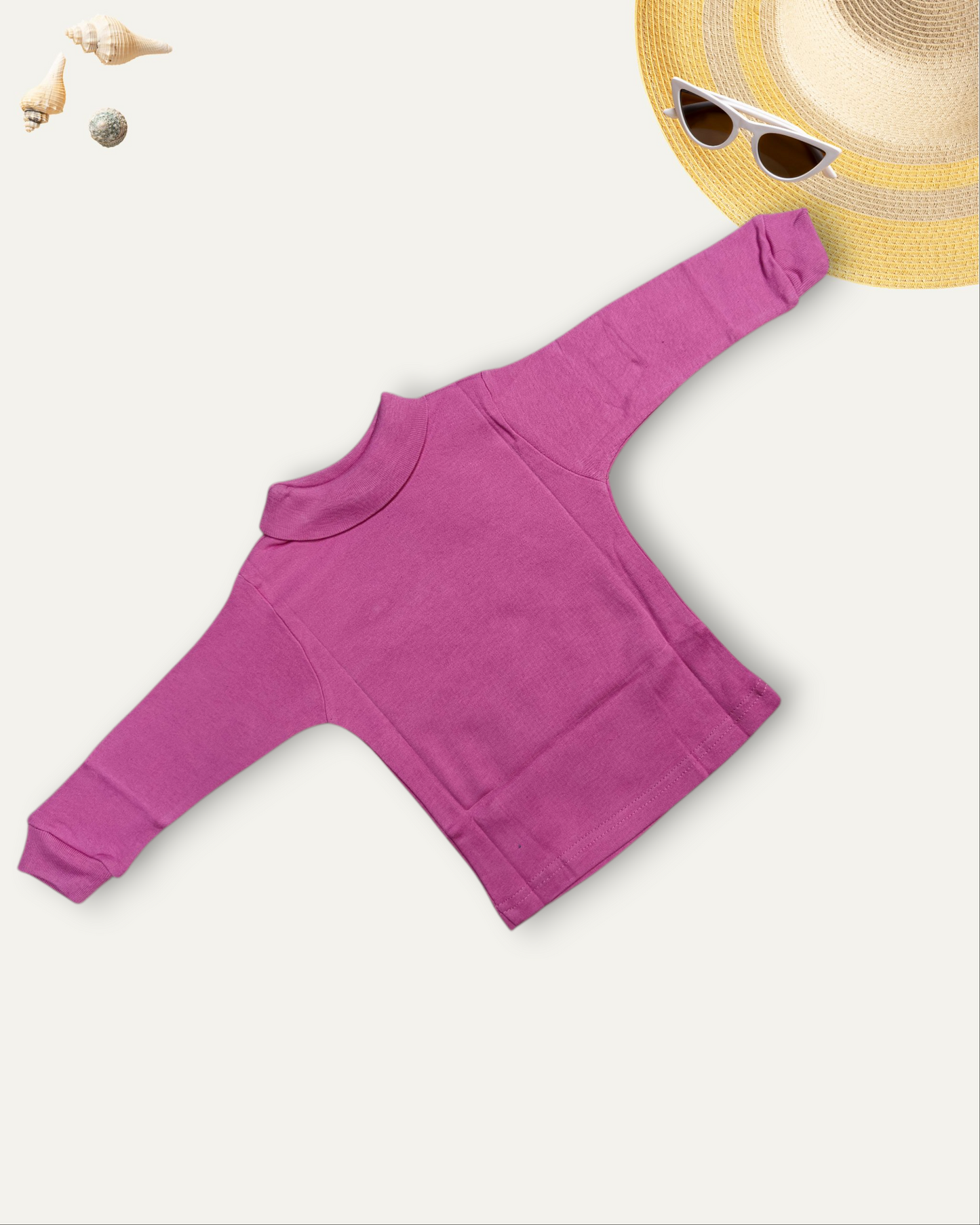 GIRLS BASIC HIGH NECK TOP (PINK) (0-10 YEARS)