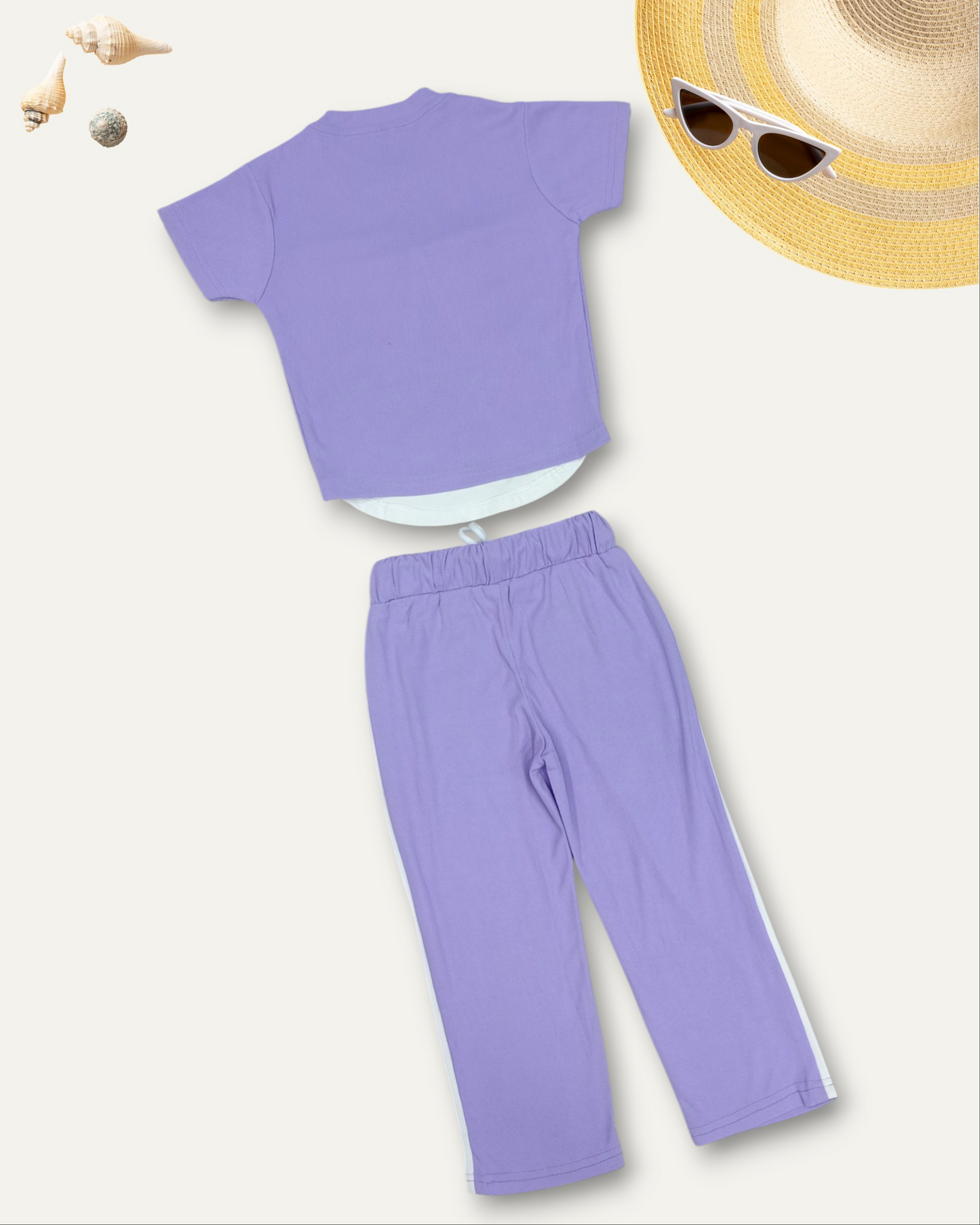 GIRLS BUNNY LABUBU CO-ORD SET (LAVENDER) (4-12 YEARS)