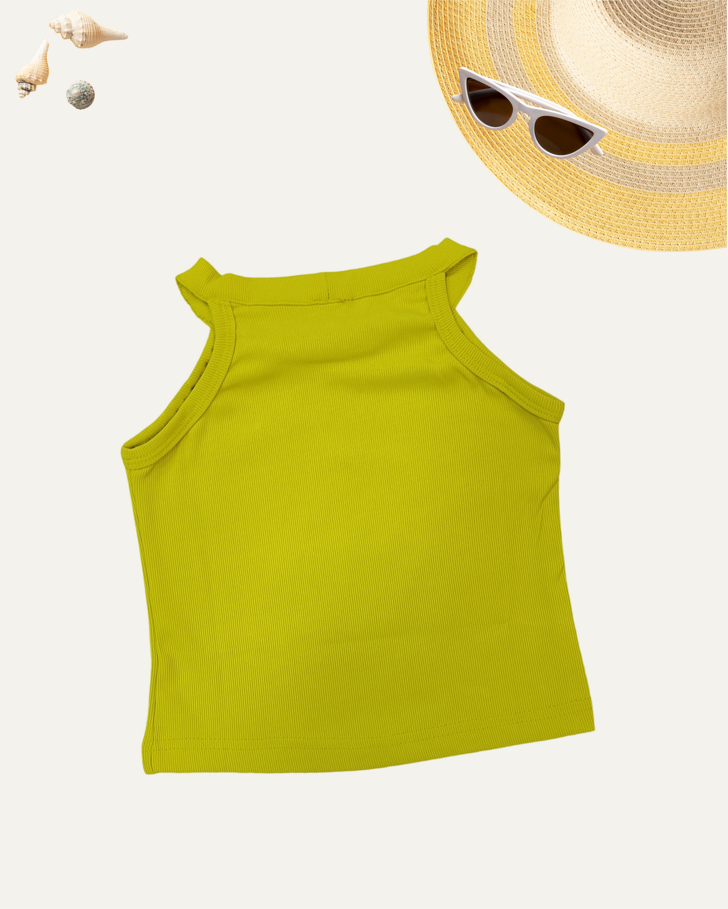 GIRLS SLEEVELESS PEARL TOP MUSTARD YELLOW [ 3 - 12 YEARS ]