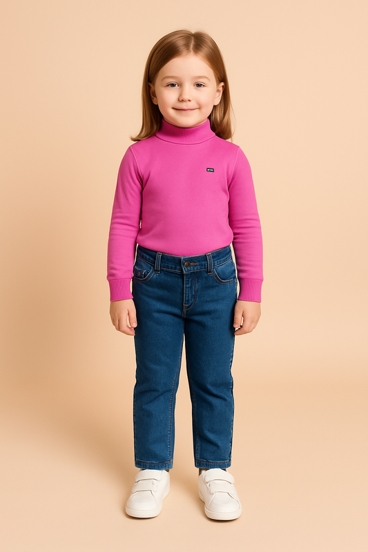 GIRLS BASIC HIGH NECK TOP (PINK) (0-10 YEARS)