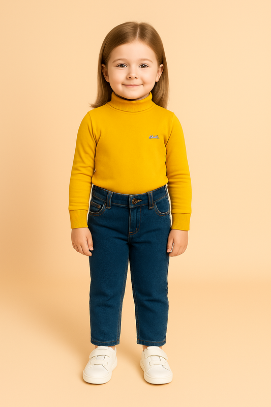 GIRLS BASIC HIGH NECK TOP (YELLOW) (0-10 YEARS)