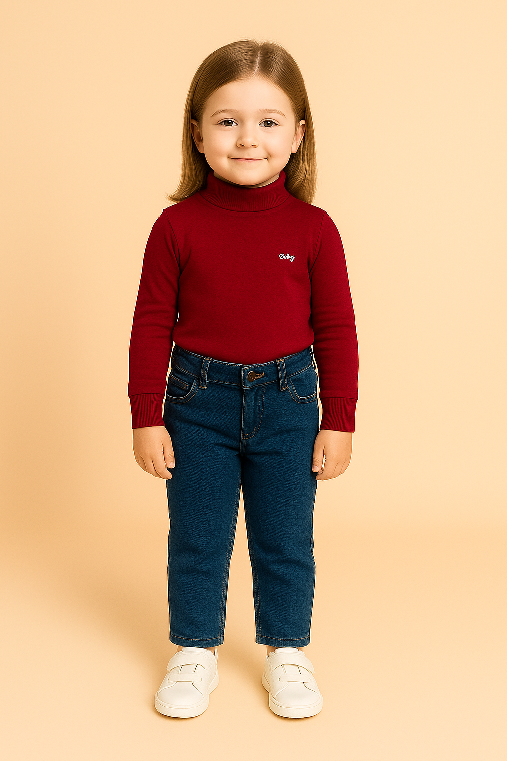 GIRLS BASIC HIGH NECK TOP (MAROON) (0-10 YEARS)