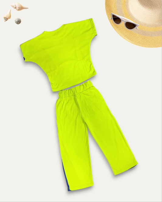 GIRLS SPORTY CO-ORD SET (NEON GREEN) (4-12 YEARS)