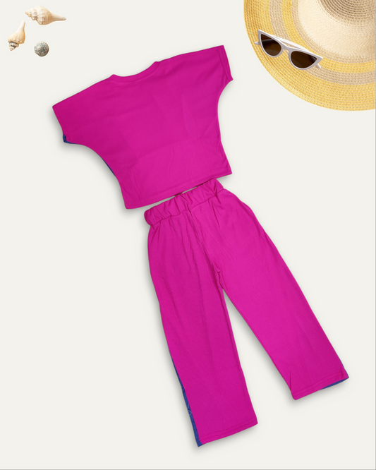 GIRLS SPORTY CO-ORD SET (HOT PINK) (4-12 YEARS)