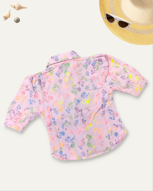 GIRLS PASTEL PRINTED SHIRT (PINK) (4-12 YEARS)