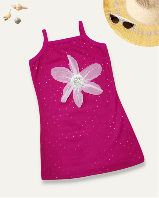 GIRLS SPARKLY DRESS (HOT PINK) (1-10 YEARS)