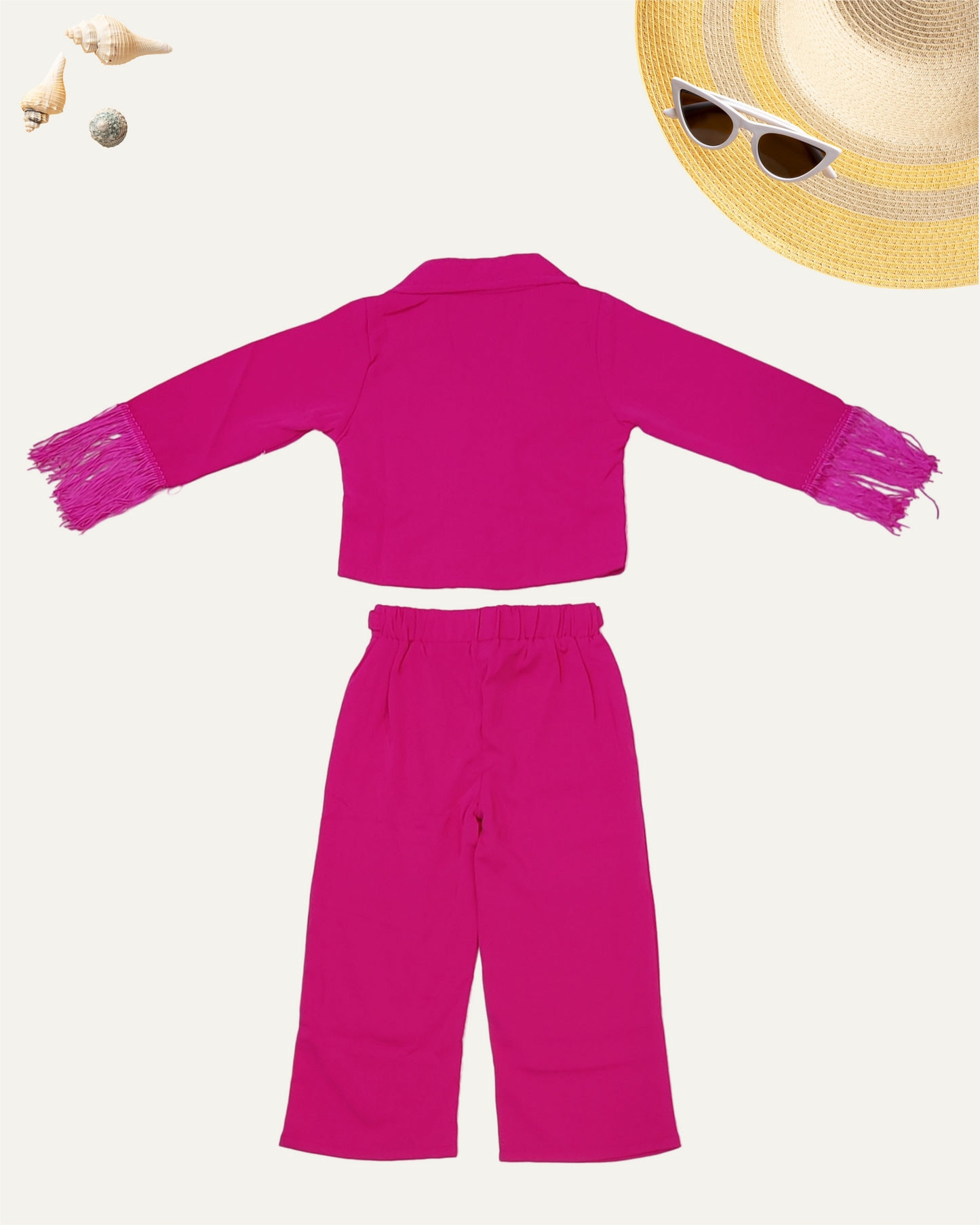 GIRLS DOUBLE BREASTED CO-ORD SET [HOT PINK] [ 4 - 12 YEARS ]