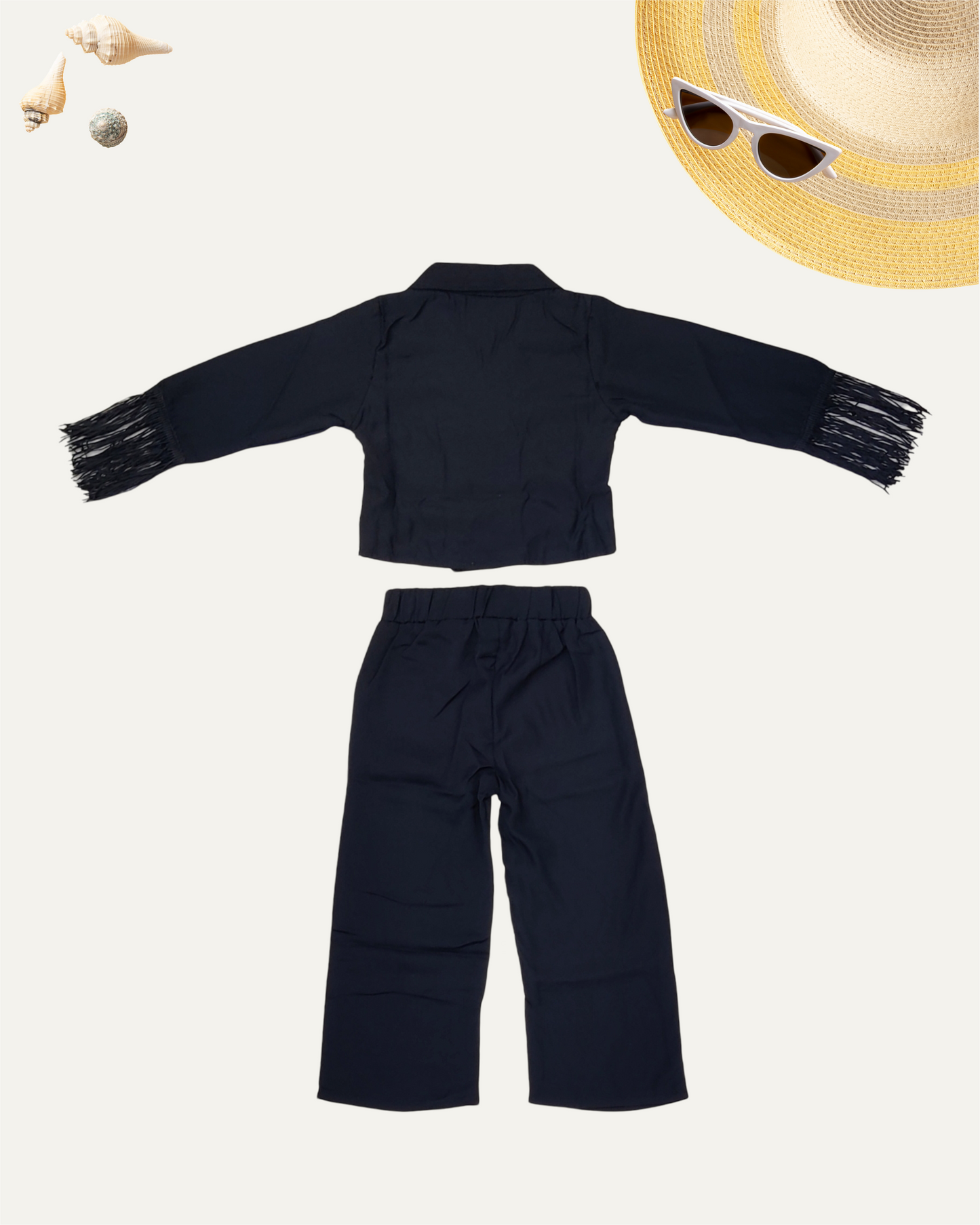 GIRLS DOUBLE BREASTED CO-ORD SET [BLACK] [ 4 - 12 YEARS ]