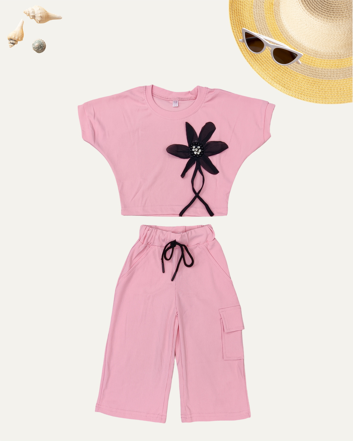 GIRLS 2PC CO-ORD SET (BABY PINK) (4-12 YEARS)
