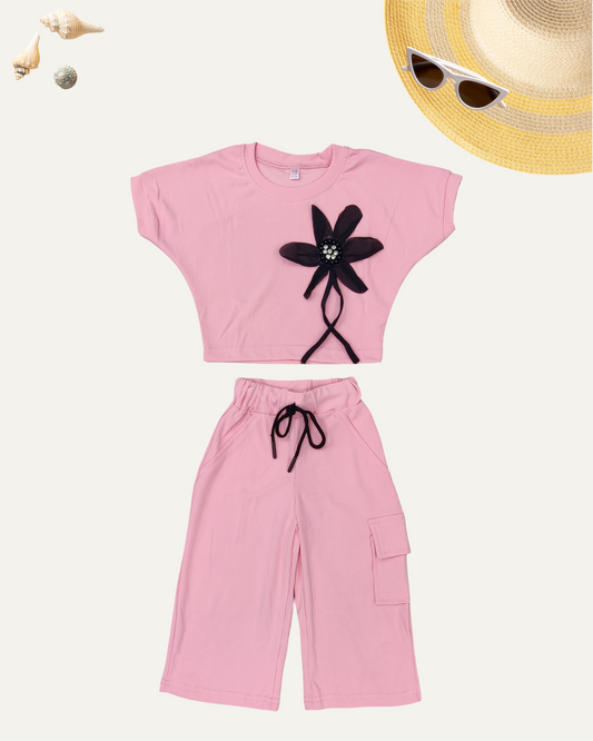 GIRLS 2PC CO-ORD SET (BABY PINK) (4-12 YEARS)