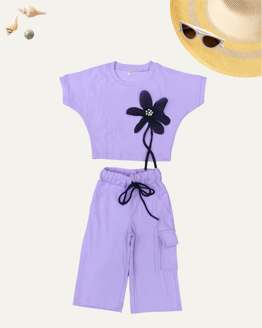 GIRLS 2PC CO-ORD SET (LILAC) (4-12 YEARS)