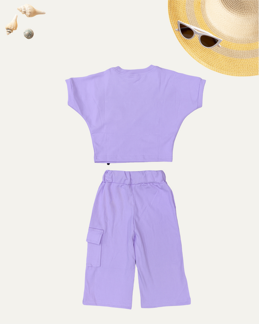 GIRLS 2PC CO-ORD SET (LILAC) (4-12 YEARS)