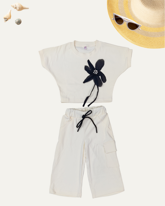 GIRLS 2PC CO-ORD SET (CREAM) (4-12 YEARS)