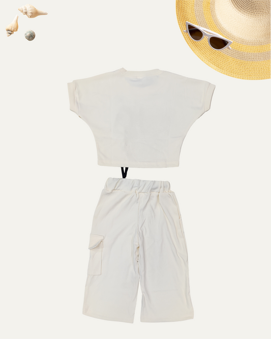 GIRLS 2PC CO-ORD SET (CREAM) (4-12 YEARS)