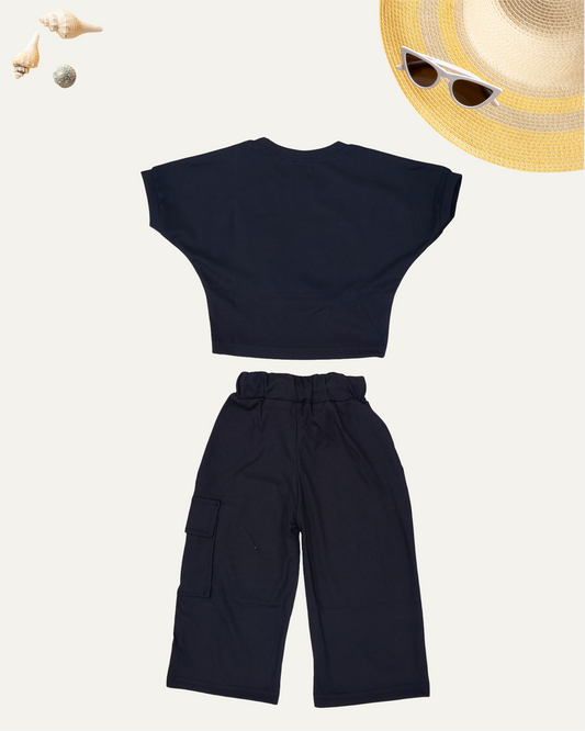 GIRLS 2PC CO-ORD SET (BLACK) (4-12 YEARS)