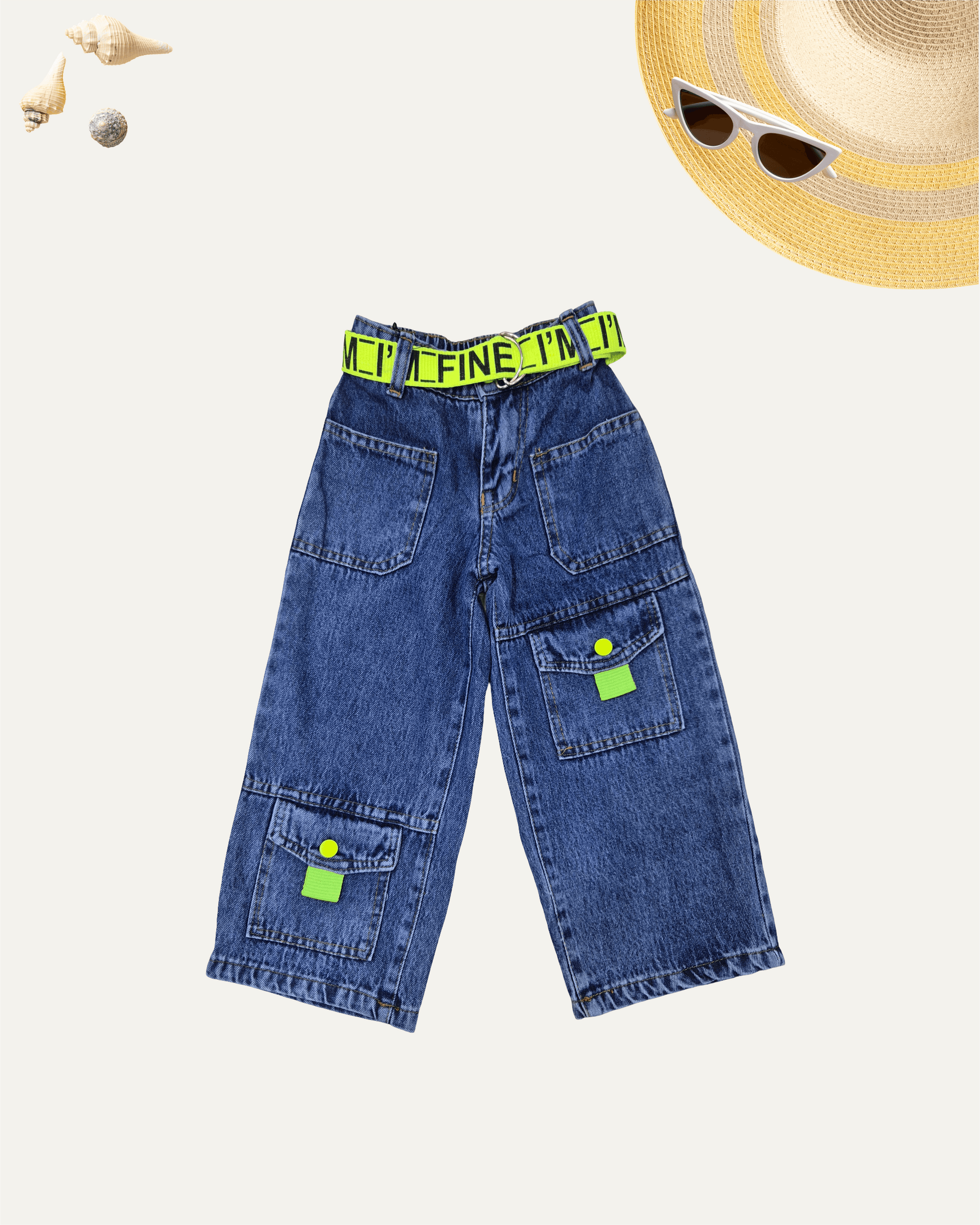 GIRLS DENIM CARGO PANTS (4-12 YEARS) - Girlism