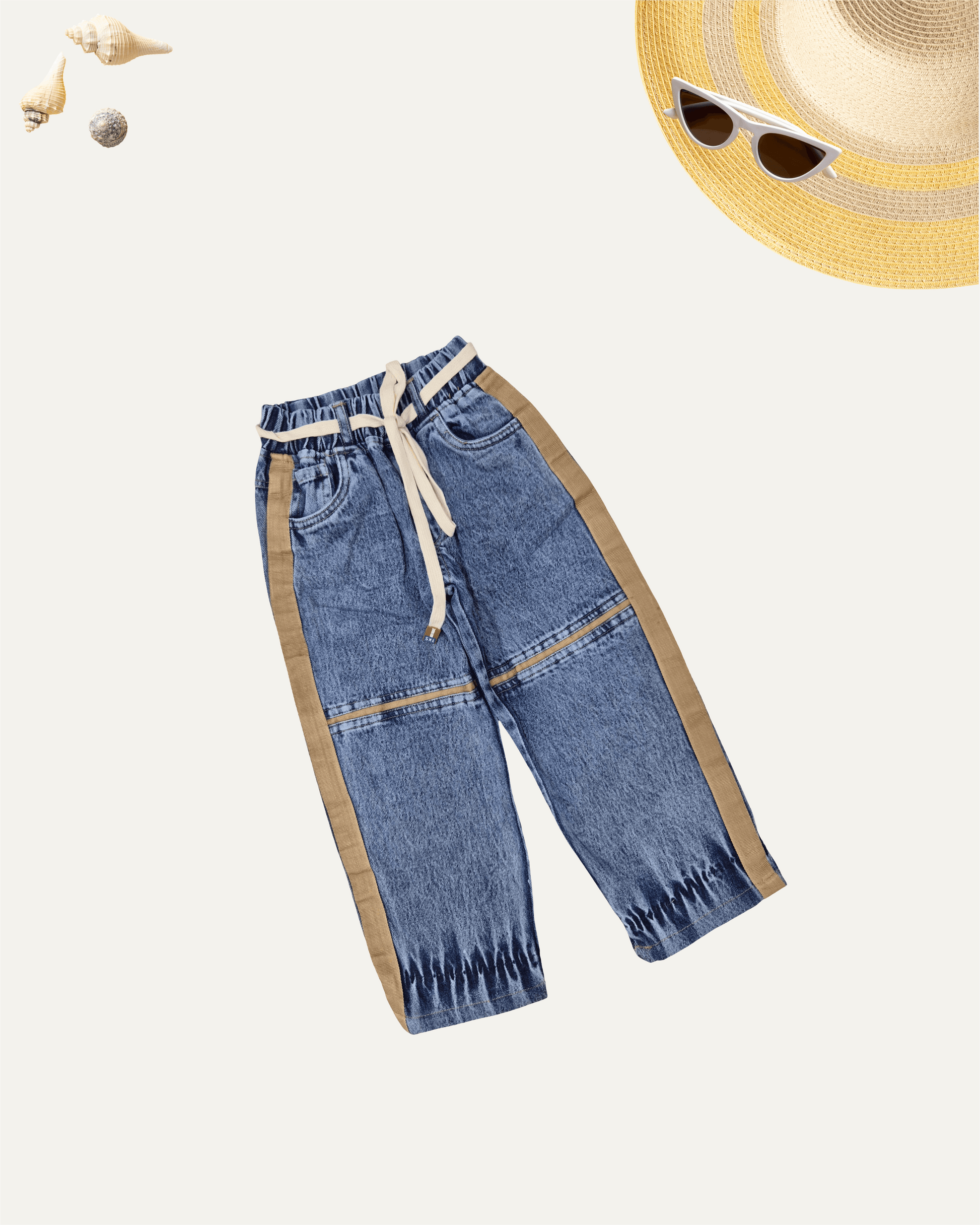 GIRLS DENIM BAGGY PANTS (BLUE WASH) (4-12 YEARS) - Girlism